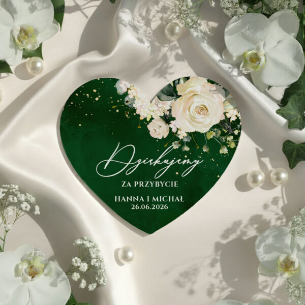 magnesy serca podziękowania dla gości weselnych