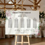 Tablica z usadzenie gości poziomo