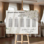 Tablica z usadzeniem gości. Plan stołów