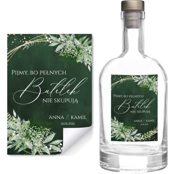 Naklejki na butelki na alkohol wesele