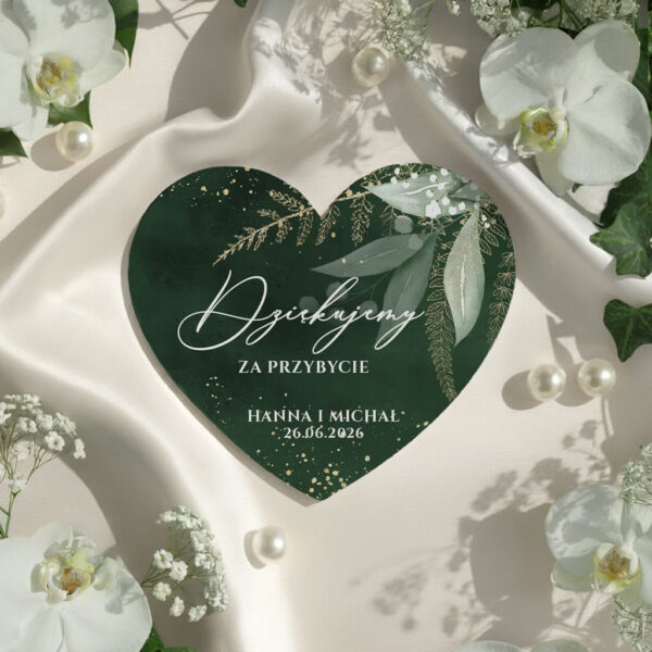 podziękowania dla gości weselnych magnesy serca