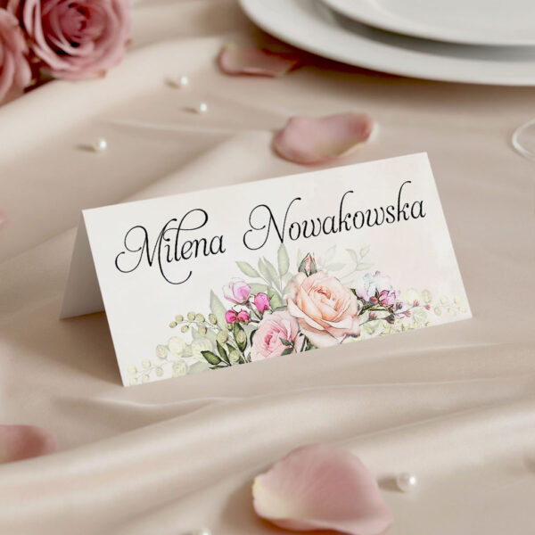 Winietki na stół róże