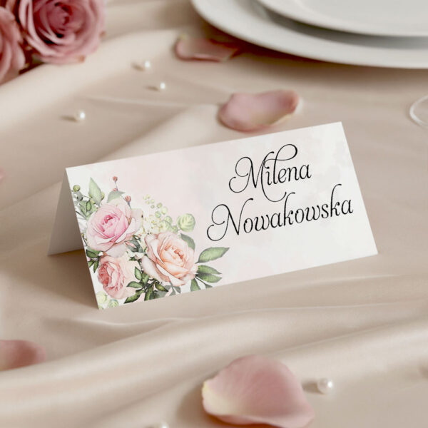 Winietki na stół róże