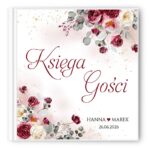 Księga gości bordowe kwiaty