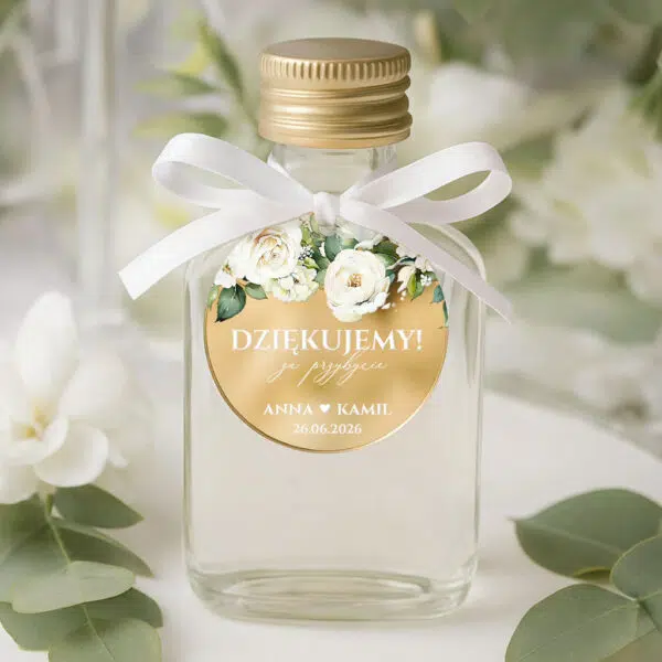 podziękowania dla gości zawieszka lustrzane złoto